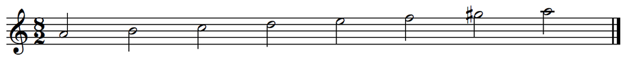Harmonic Minor in A (notation)