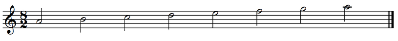 Natural Minor in A (notation)