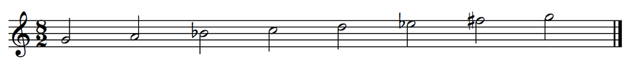 Harmonic Minor in G (notation)