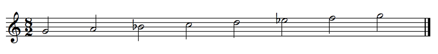 Natural Minor in G (notation)